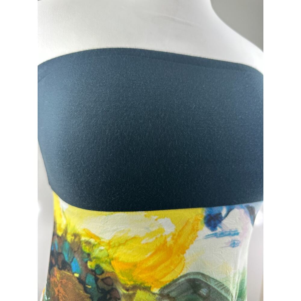 Jams World Strapless Tube Mini Dress Watercolor Size Large Art to Wear Beachy - Picture 12 of 14